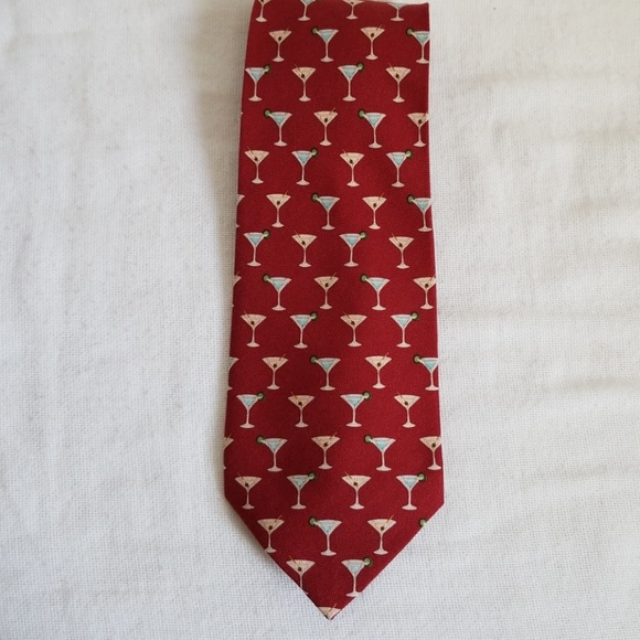 Tommy Bahama Red Martini Tie Silk - Picture 1 of 3